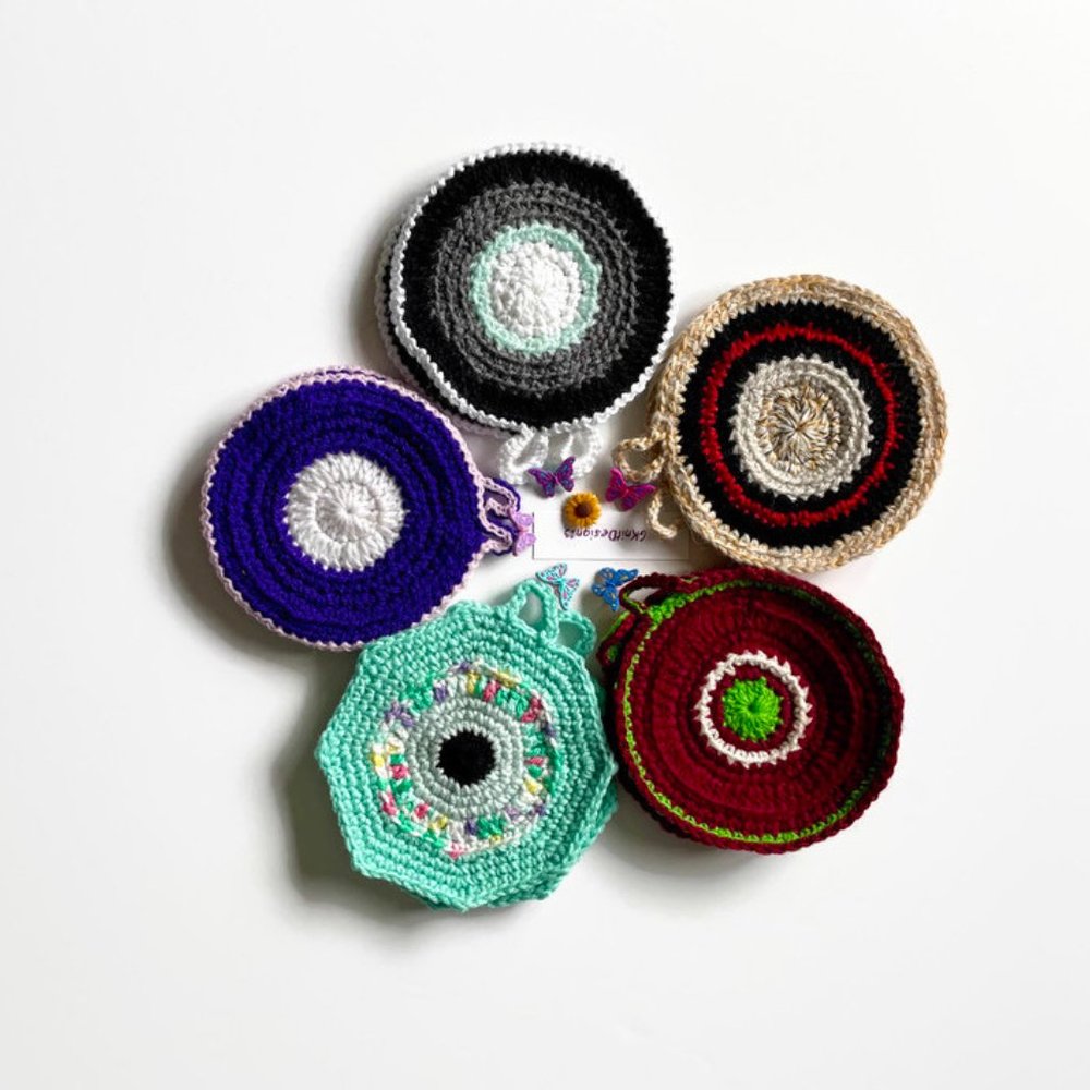 Handmade crochet gift pot holders bundle of 5